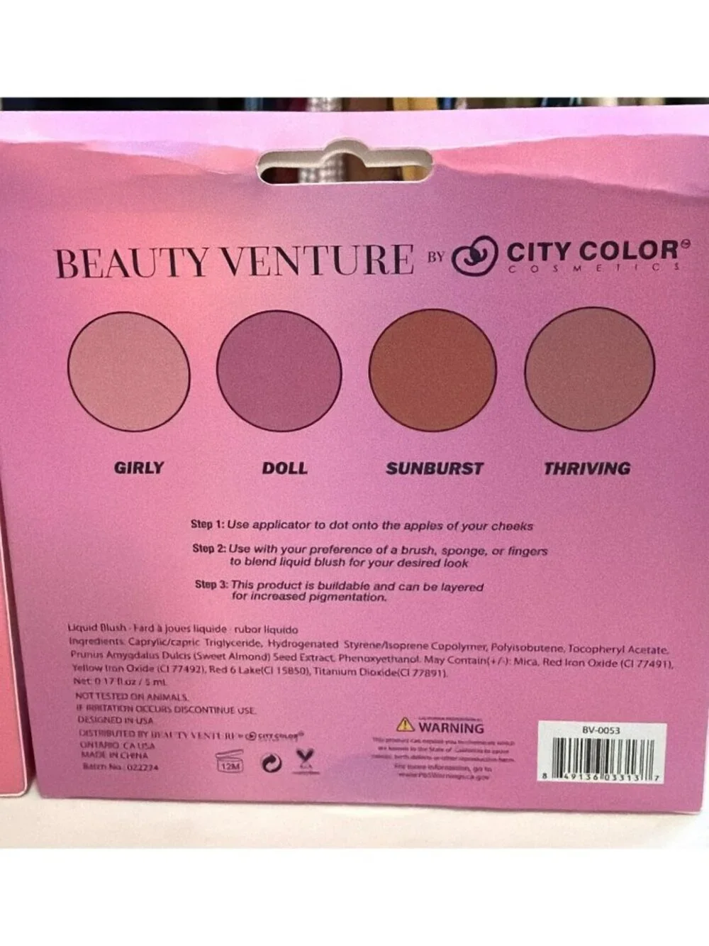 Beauty Venture Liquid Blush 8 Piece Set Different Shades